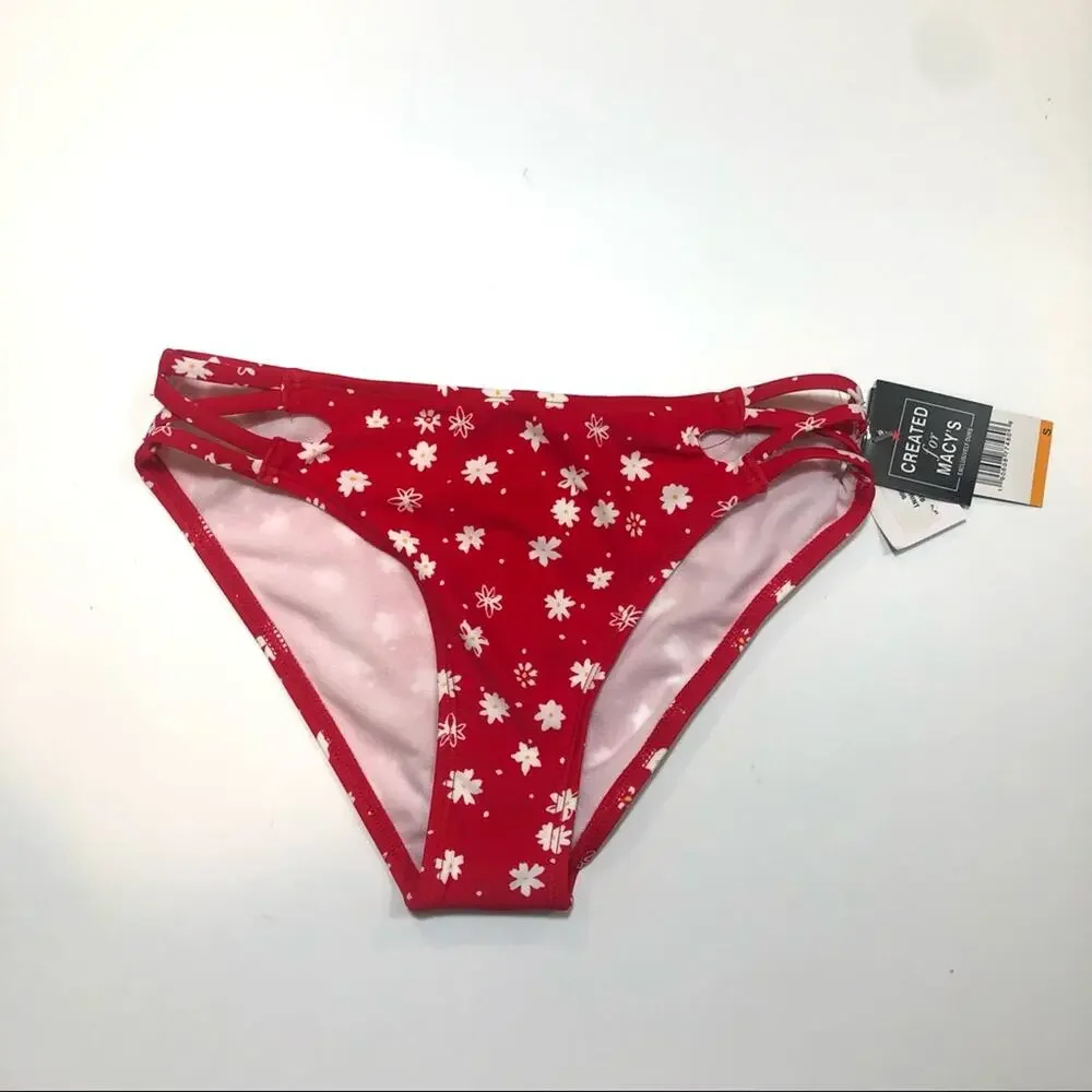 California Waves red strappy  bikini swim bottom